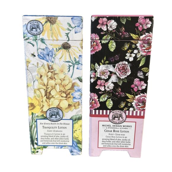 LOT Of 2- Michel Design Works Hand & Body Lotion Tranquility and Cedar Rose NEW - Picture 5 of 9